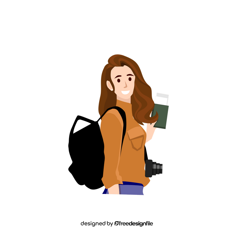 Travelling woman clipart