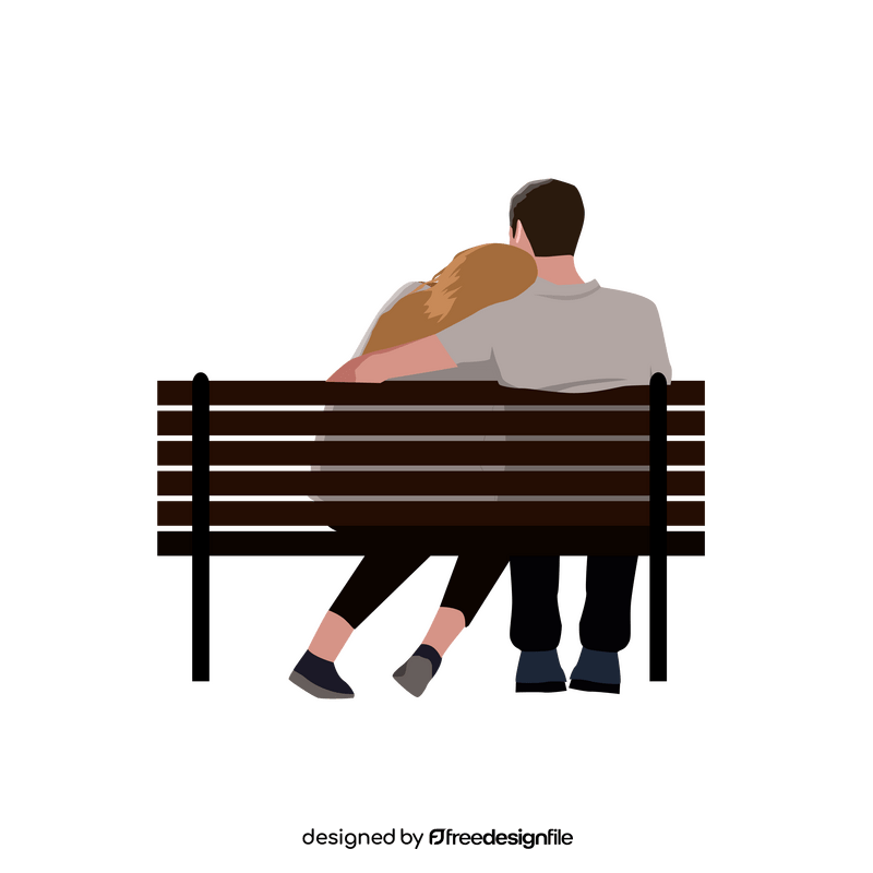 Couple bench clipart