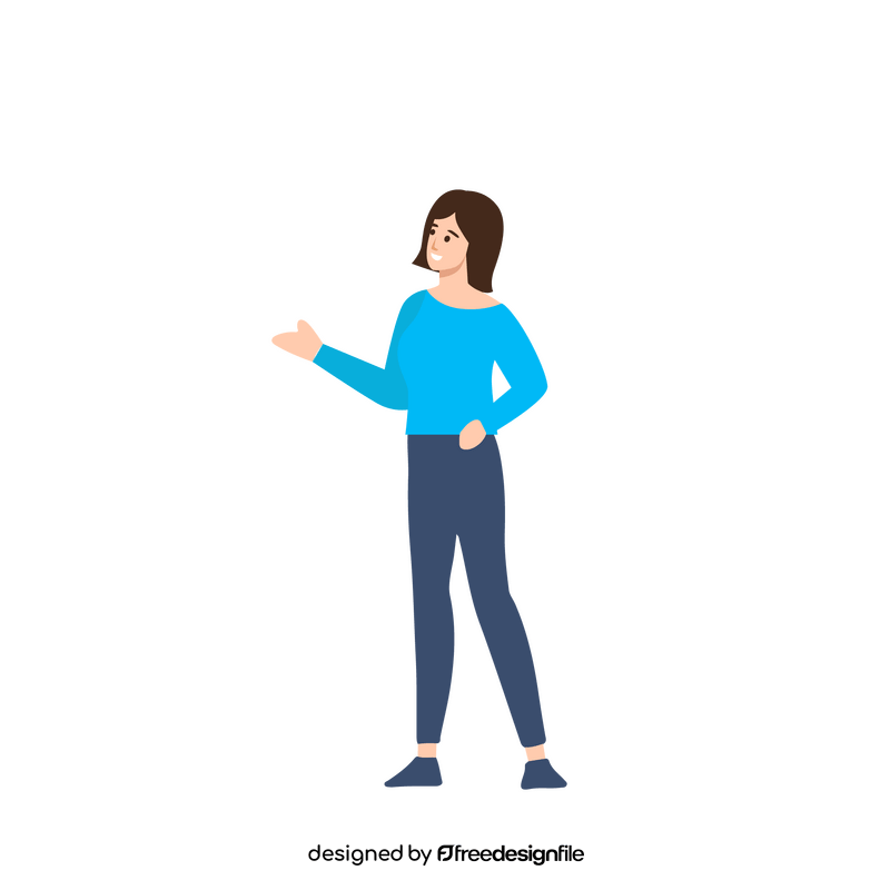 Woman character talking clipart