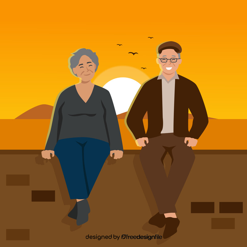 Old couple vector