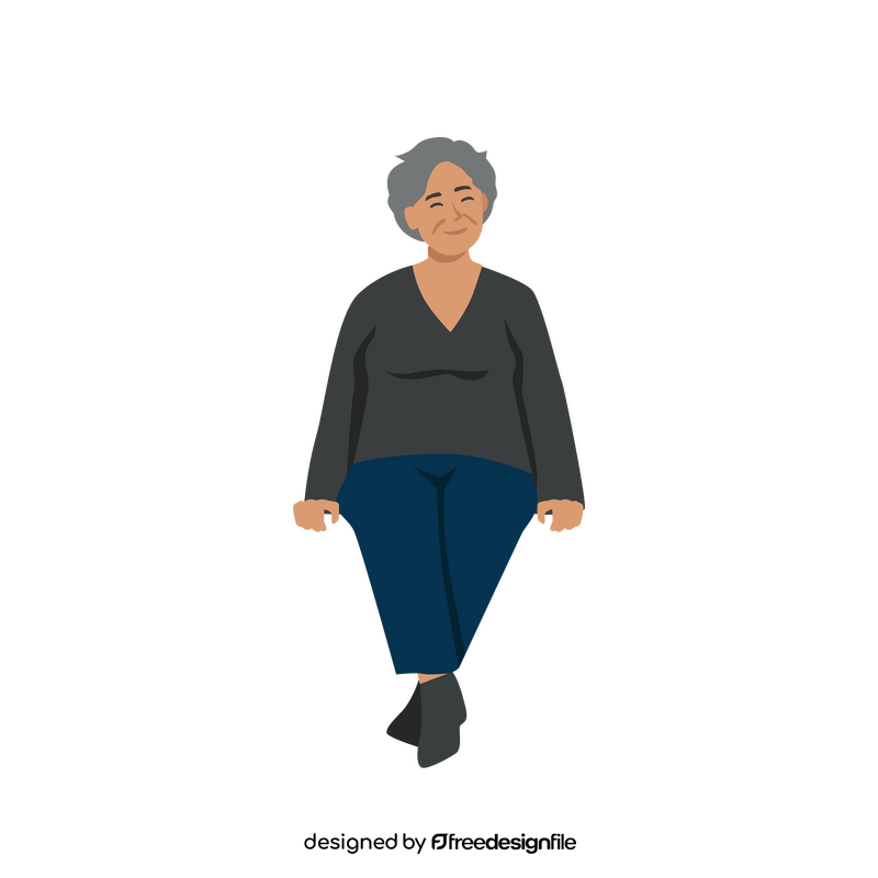 Old woman sitting clipart