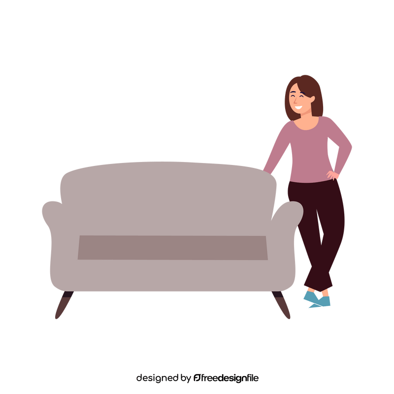Woman and couch clipart
