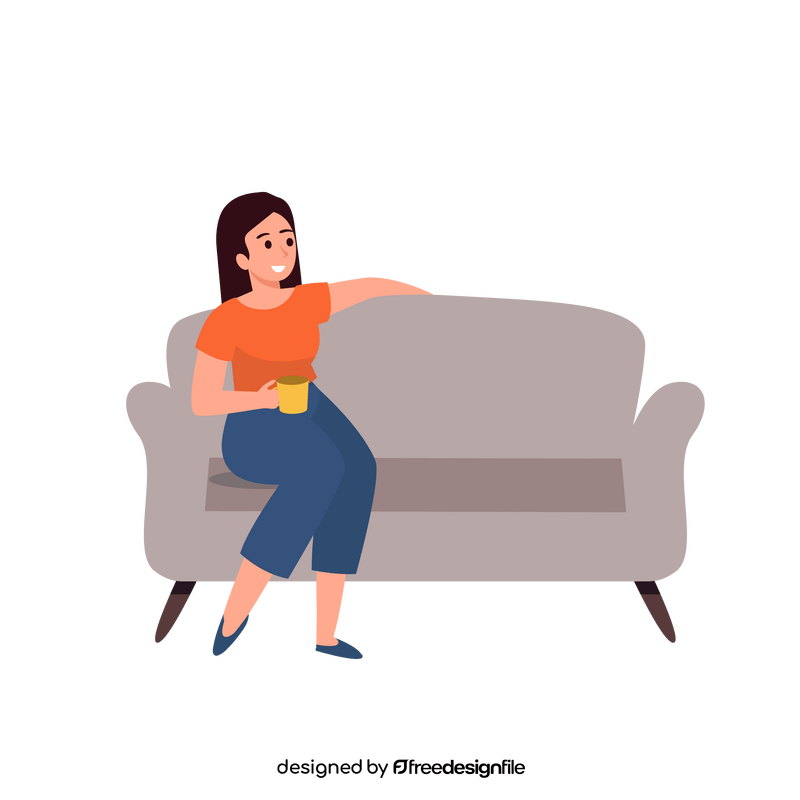 Woman couch clipart