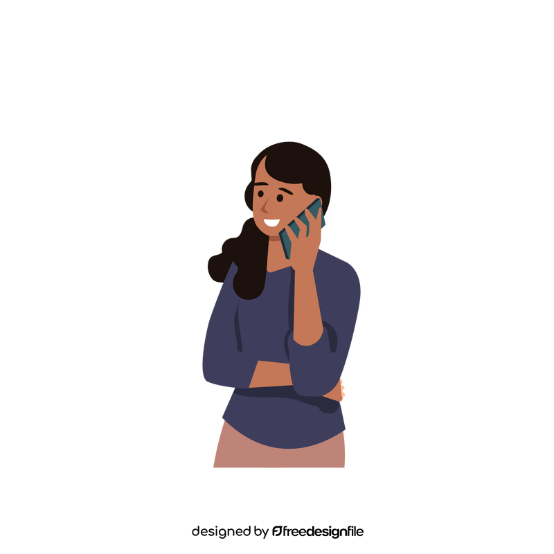 Woman on phone clipart