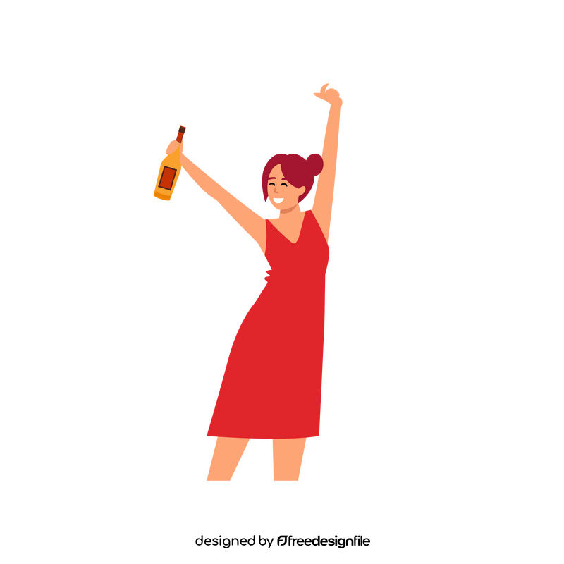 Woman at party clipart