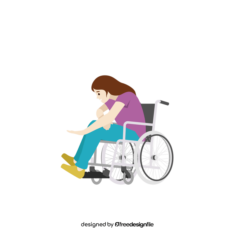 Woman wheelchair clipart