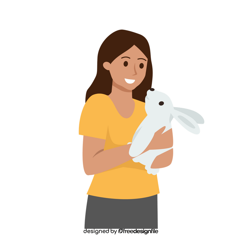 Woman rabbit clipart
