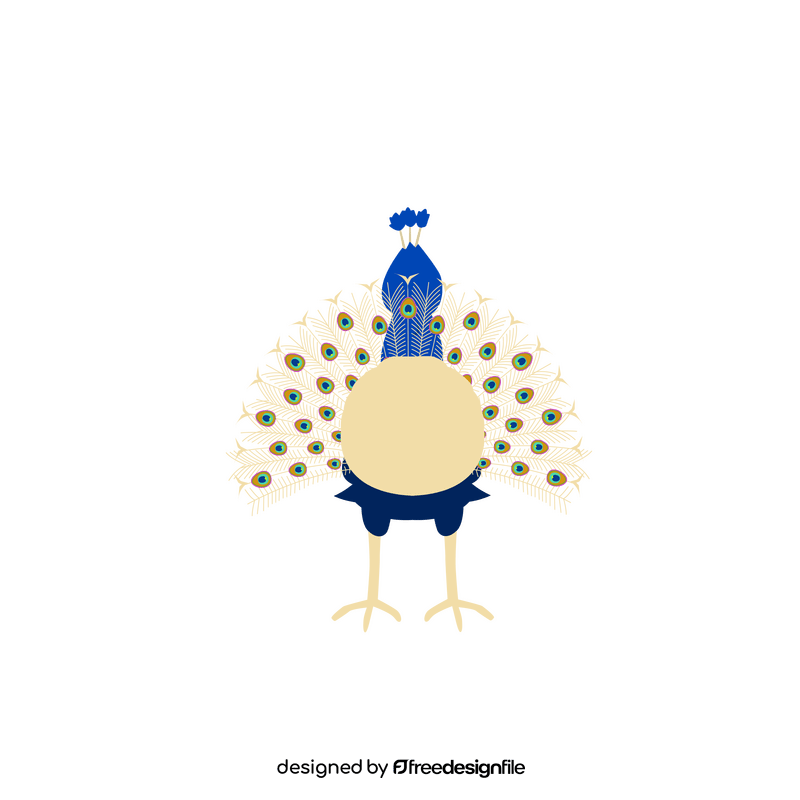 Peacock back view clipart