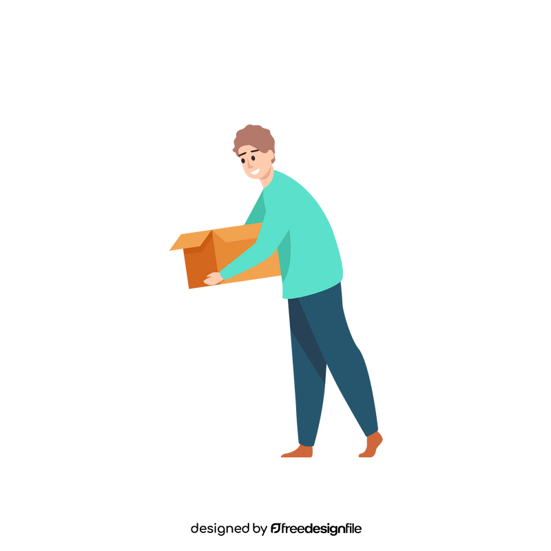 Man holding box clipart