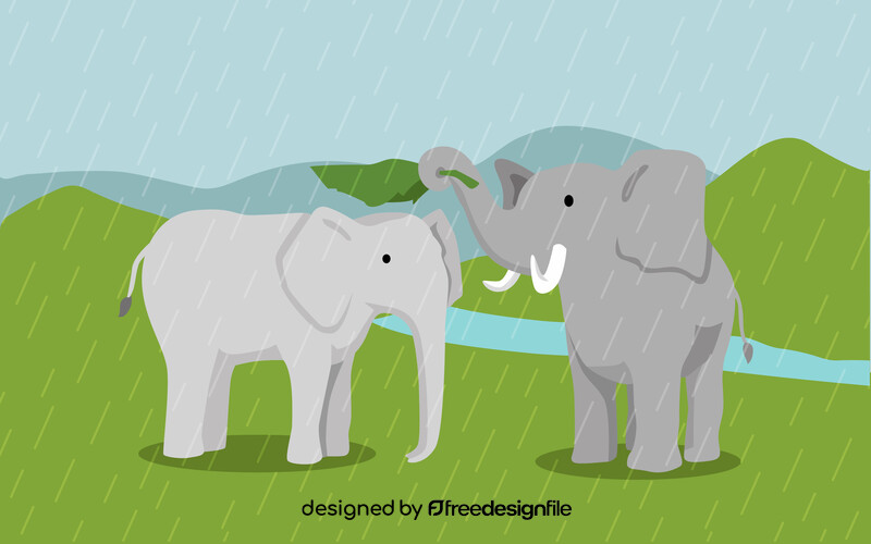Cute elephants vector