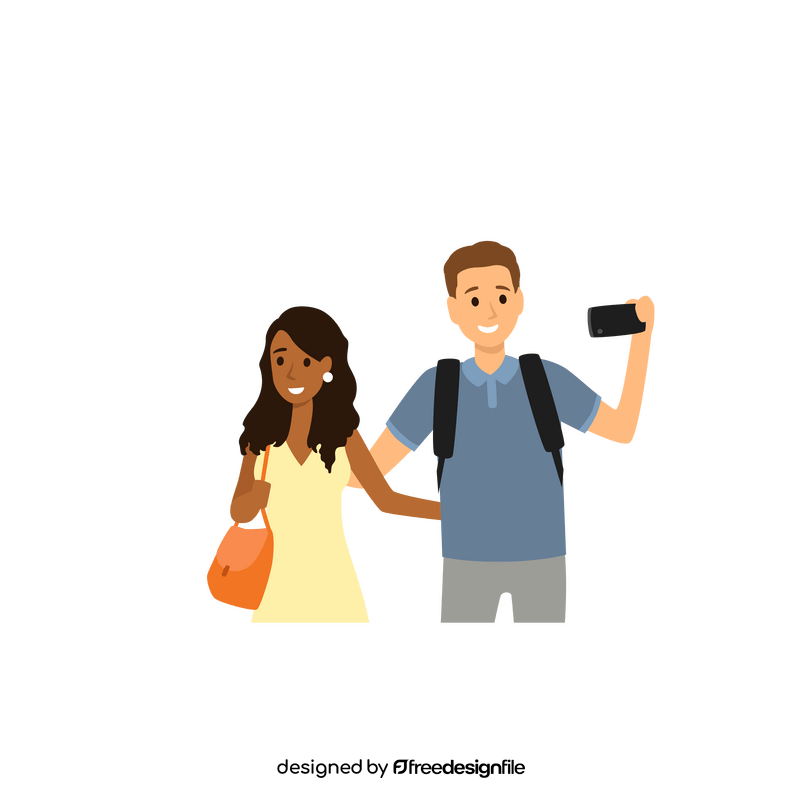 Couple selfie clipart