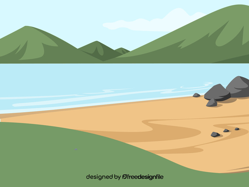 Mountain beach vector