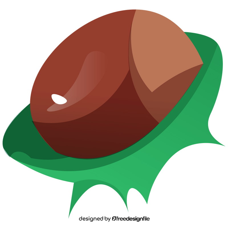 Chestnut half shell clipart