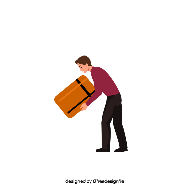 Man hold luggage clipart