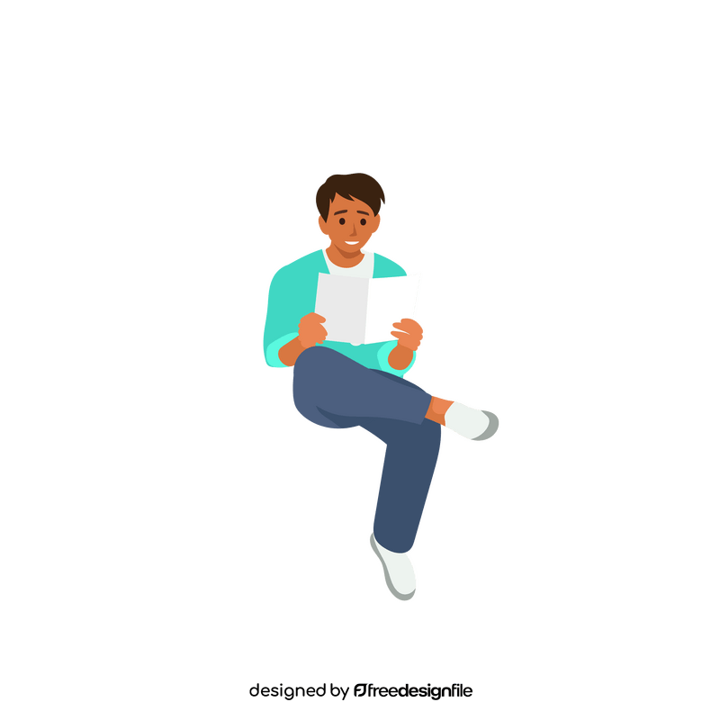 Man reading clipart