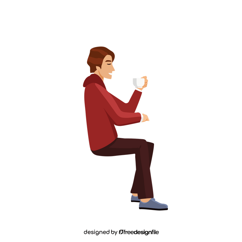 Man drink coffee clipart