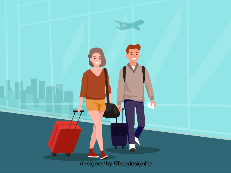 Couple traveling vector