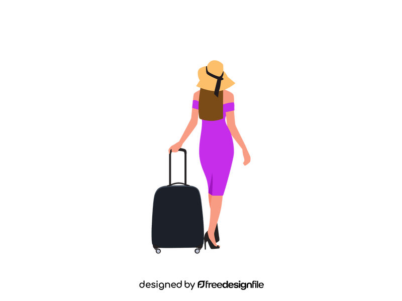 Woman travel clipart