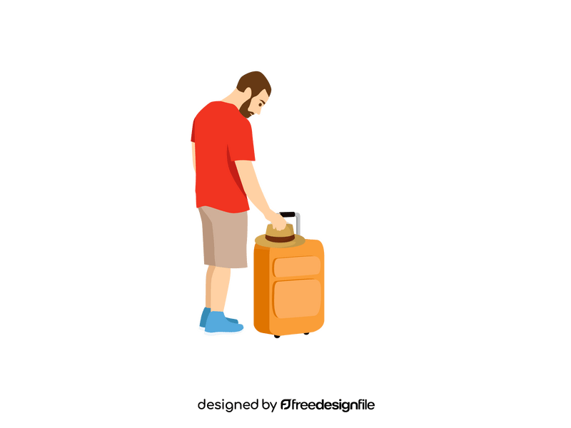 Sad man missed flight clipart