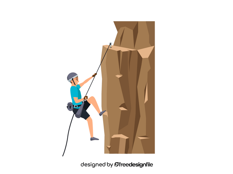 Man wall climbing clipart