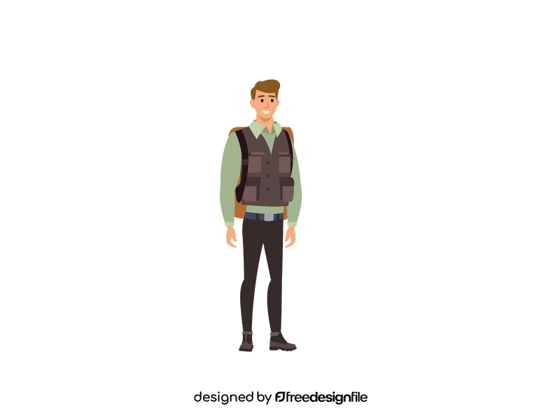 Man solo traveler clipart