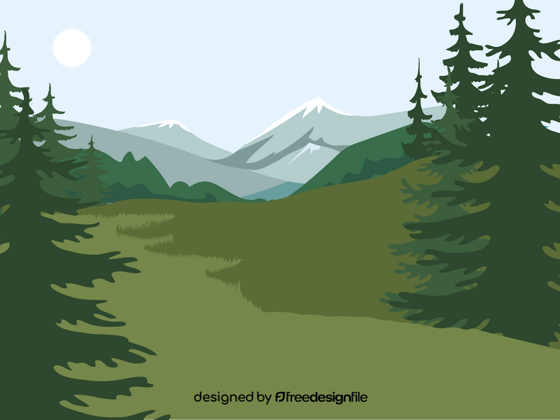 Mountain forest vector