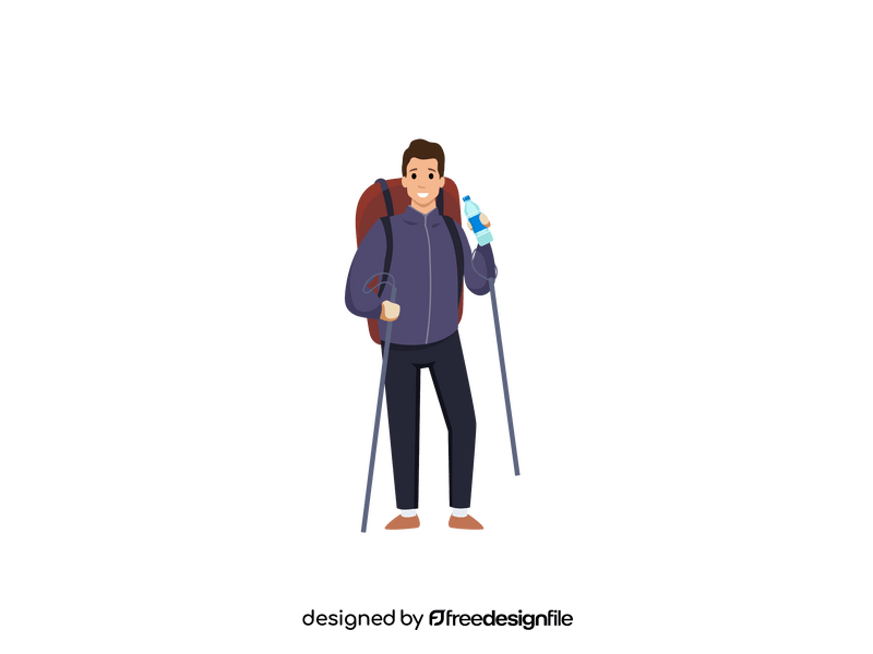 Man hiking clipart