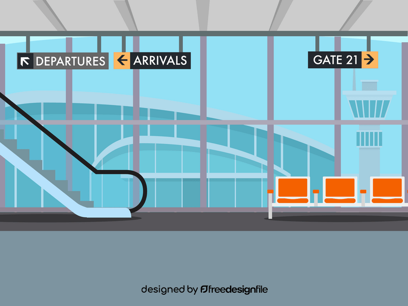 Airport waiting hall vector