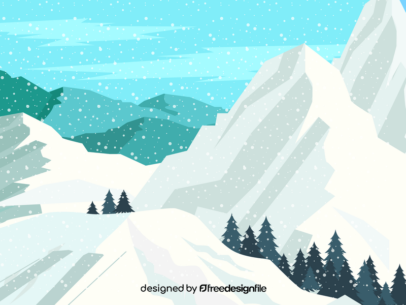 Snowy mountains vector