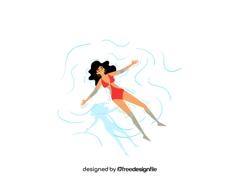 Woman laying on water clipart