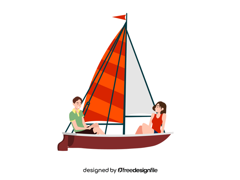 Couple boat clipart