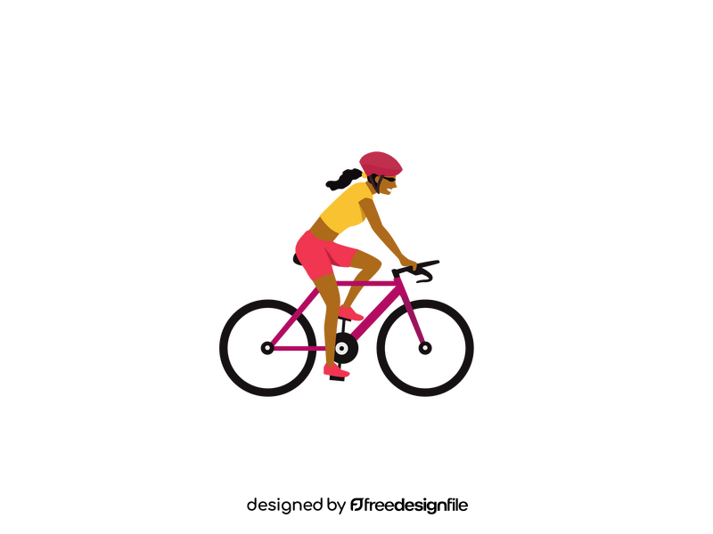 Woman cycling clipart