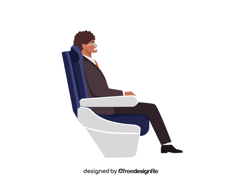Sleeping on the plane clipart
