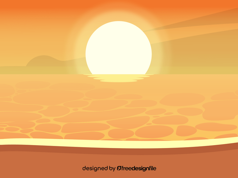 Sunset beach vector