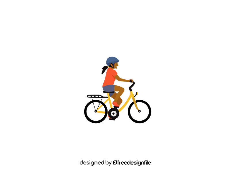 Girl bicycle clipart