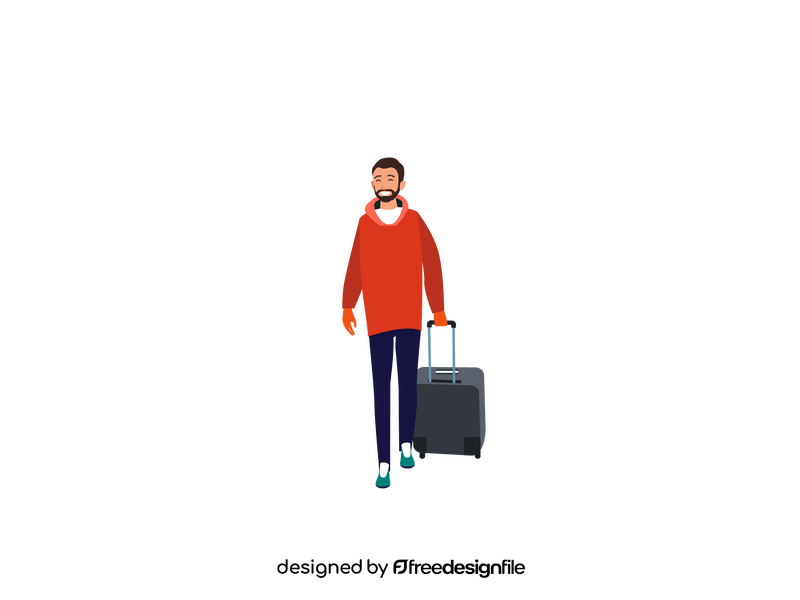 Man traveling clipart