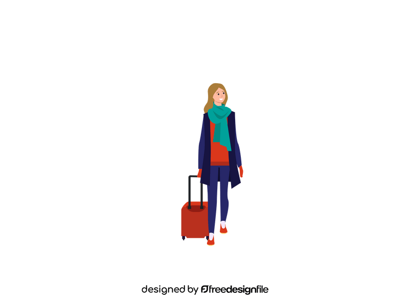 Woman traveling clipart