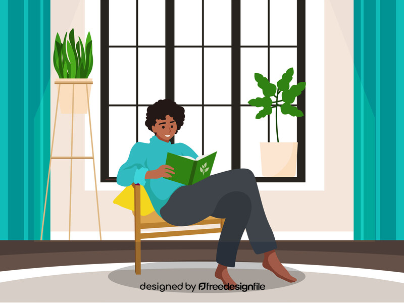 Woman relax reading book vector