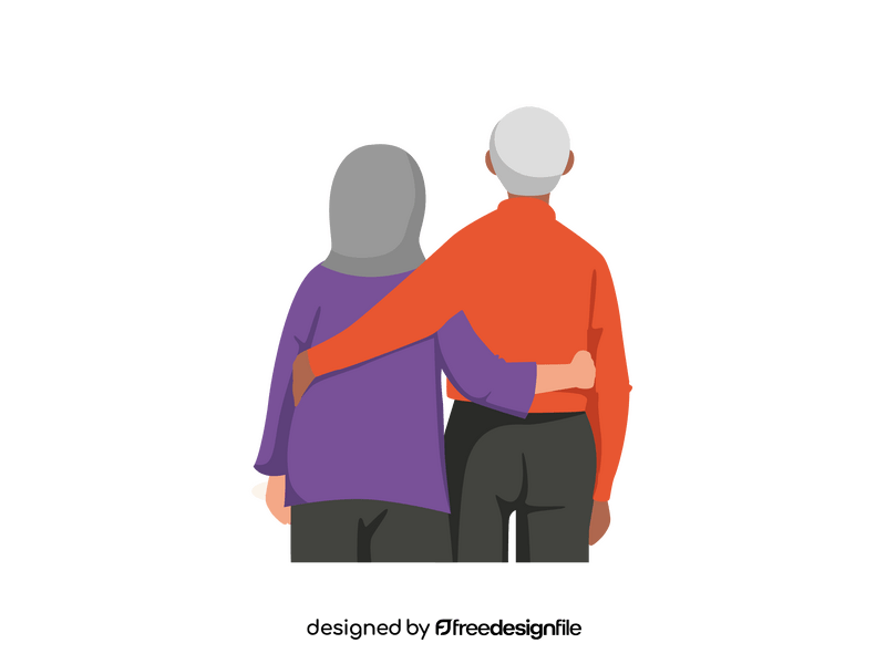 Old couple clipart