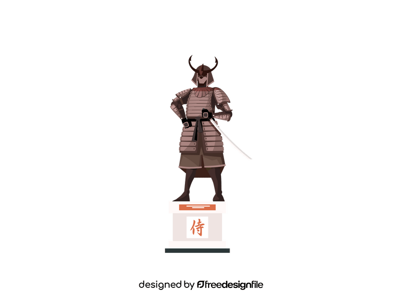 Samurai statue clipart
