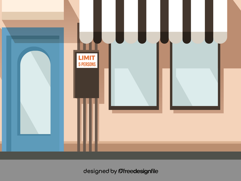 Cafe front view vector