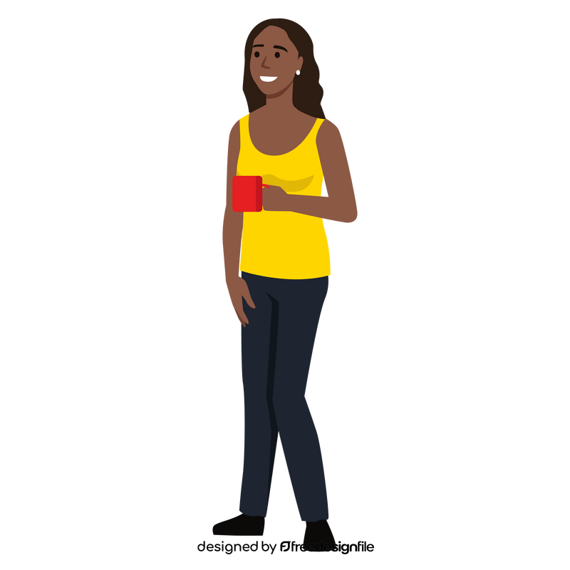 Woman holding coffee clipart