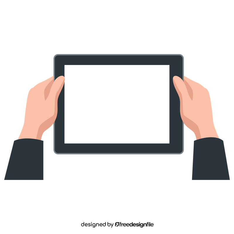 Hand holding tablet clipart