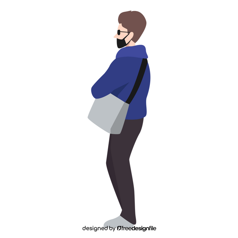 Man standing from side clipart