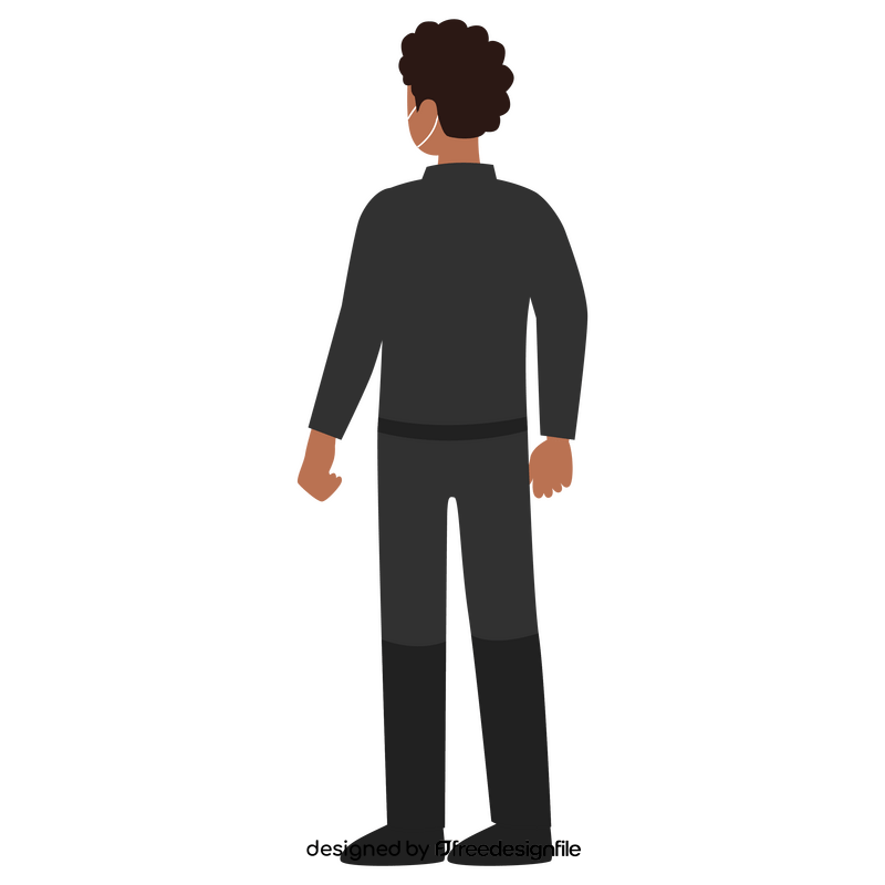 Man standing form behind clipart