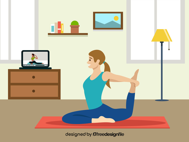 Home workout during stayhome vector