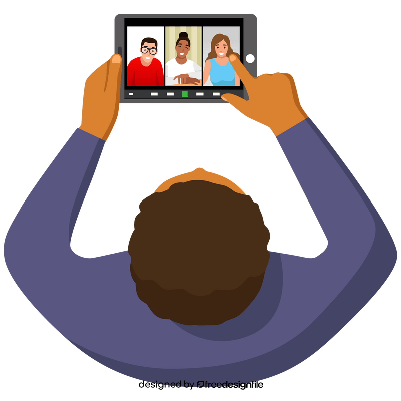 Video call during pandemic clipart