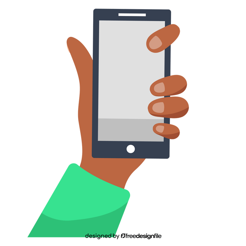 Hand holding phone clipart