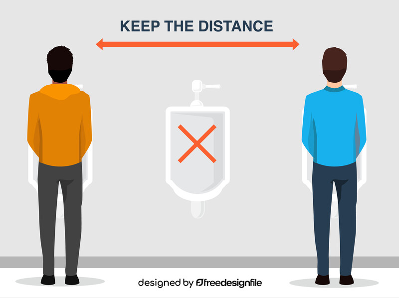 Keep the distance in toilet during coronavirus vector