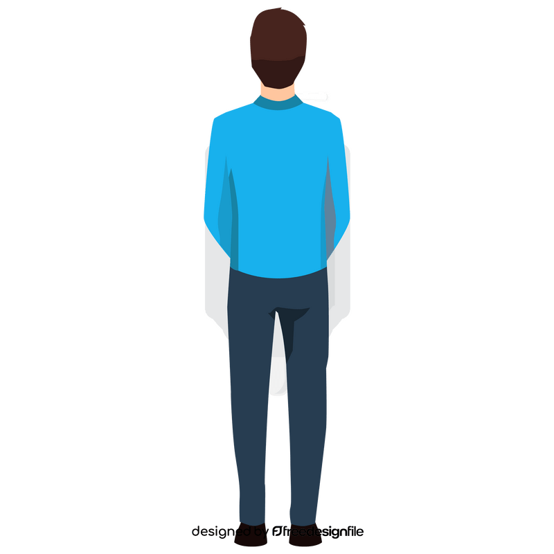 Man back view peeing clipart
